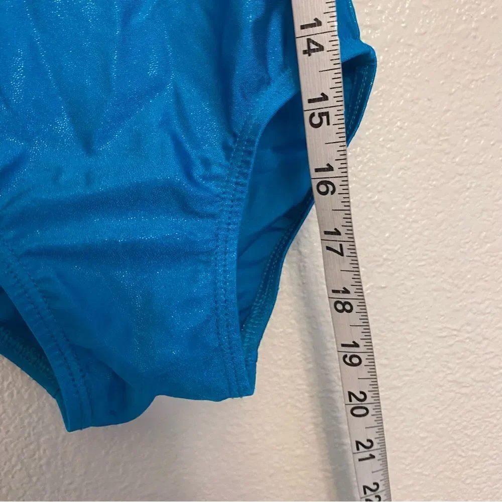 Satara Leos gymnastics tank practice aqua teal blue child MC 8-l0